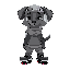 um cachorro com patins e um capacete 
