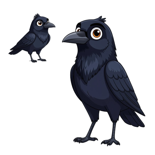 a crow named corvi. small black crow 