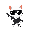 black and white ninja cat with sunglasses and katana