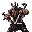 a valiant barbarian warrior king, wielding two massive, gleaming obsidian cleavers, mid-swing in a furious attack. he is roaring with battle fury, muscles tensed. dramatic, cinematic lighting, deep shadows and highlights, epic fantasy art, digital paintin