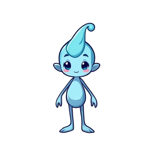 a cute and simple water spirit