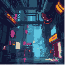 crie um cenario cyberpunk com paredes tecnologicas com tubos cabos e muita tecnologia 