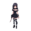 bloody goth girt with knife