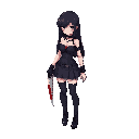 bloody goth girt with knife