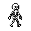 crie uma pixel art de um esqueleto que anda animado