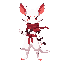 quero um personagem que vai ser uma raposa albino com uns tons vermelhos e eva vai usar uma roupra preta com uma espada nas costas como um ninja, quero a pose dela parada oque seria de lado né