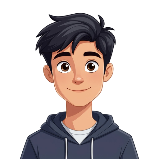 white, caucasian teenage boy dark hair in middle parting