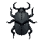 a humanoid warrior beetle in the dark fantasy style, top down view, 16 on 32 pix, grey color 