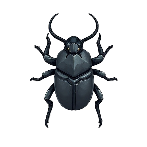a humanoid warrior beetle in the dark fantasy style, top down view, 16 on 32 pix, grey color 