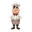 i want a chef with a sad face who is a little chubby.