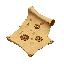 minecraft item texture, rolled ancient parchment scroll with steampunk gear blueprints, bronze and aged paper colors, transparent background, isometric game icon style
