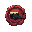 minecraft item texture, military permit badge with cannon emblem, red wax seal, dark red and black colors, brass accents, transparent background