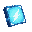 minecraft item texture, glowing certificate with lightning bolt symbol, electric blue and white colors, crackling energy effect, transparent background