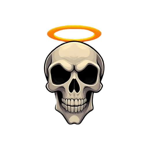 make a skull whit a halo up his head