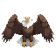 bald eagle enemy, large wings, sharp beak, fantasy rpg creature, mountain environment, flying pose, top-down or side-view, no background