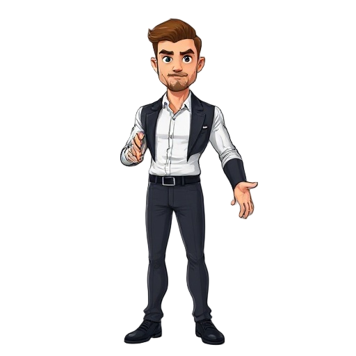 homem, corpo atlético e simétrico. olhos castanhos. cabelo castanho escuro, curto, corte uniforme de máquina. barba curta e densa. terno escuro elegante, camisa branca, gravata fina. roupas estilo james bond. corpo inteiro. braços abertos em pose "t"