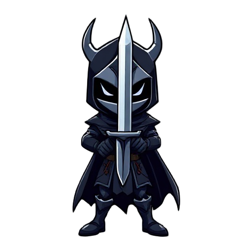 a dark knight with sword