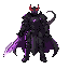 para seu jogo 2d, igris é um cavaleiro das sombras: armadura preta com brilho roxo, capacete com olhos luminosos e adorno vermelho. é um tanque/dano com espada grande, telecinese e mobilidade. deixa rastros sombrios e tem capa esvoaçante.