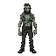 um homem sobrevivente do apocalipse zumbi com roupas bem desgastadas