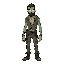 um homem sobrevivente do apocalipse zumbi com roupas bem desgastadas
