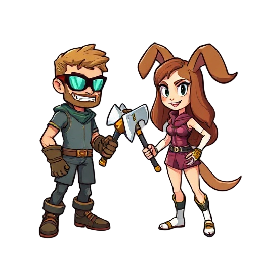crie um jogo em c# parecido com golden axe, porem são 2 protaginistas no homem quero um com poderes de tecnlogia pois ele trabalha com ti, e na moça protagonista quero ela com poderes de chamar animais cada um tem 2 golpes o homem atira cabos de rede enqu