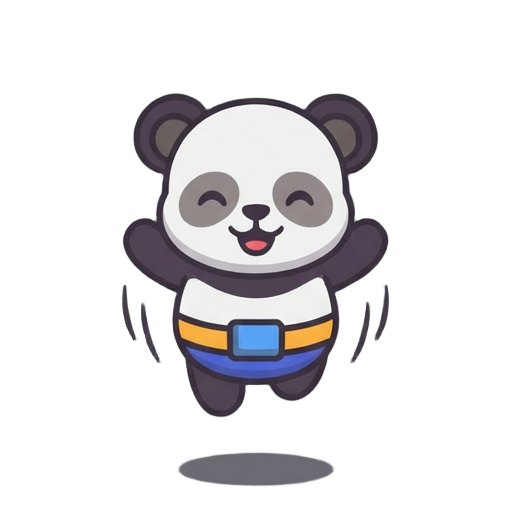 looped animationhappy panda jumping