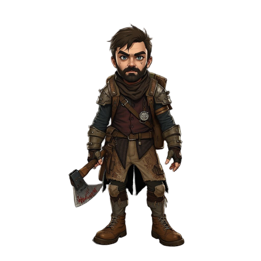 post-apocalyptic survivor, rugged and battle-worn, standing in a ruined city overrun by zombies, wearing scavenged armor and torn clothes, carrying a makeshift weapon (axe or crossbow), backpack with survival gear, dirt-streaked face, determined expressio
