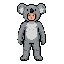 guy in a koala costume. human proportions, not koalas
