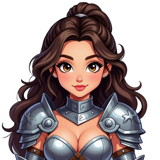 curvy knight girl in a bikini armor