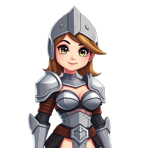 curvy knight girl in a bikini armor