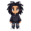 black undertale guy pixel with dreads