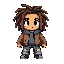 brown undertale guy pixel with dreads