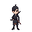 light skin boy with katana, and a bandit suit