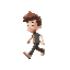 animate the character walking forward in a loop