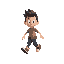 animate the character walking forward in a loop