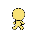 animate the character walking forward in a loop