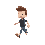 animate the character walking forward in a loop