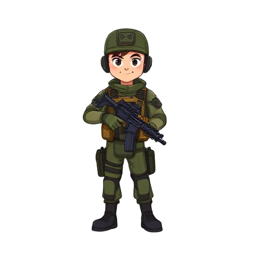 soldier with gun in hand
