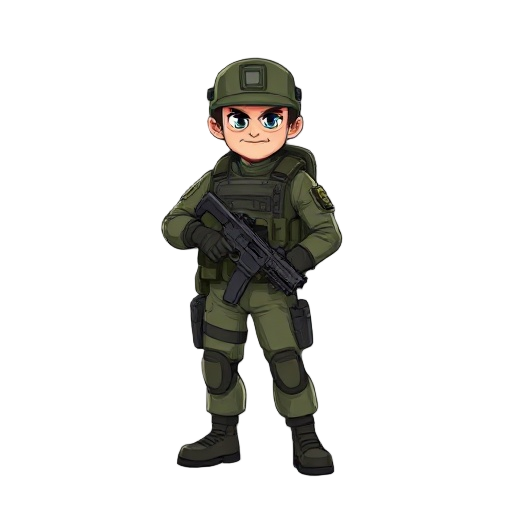 soldier with gun in hand