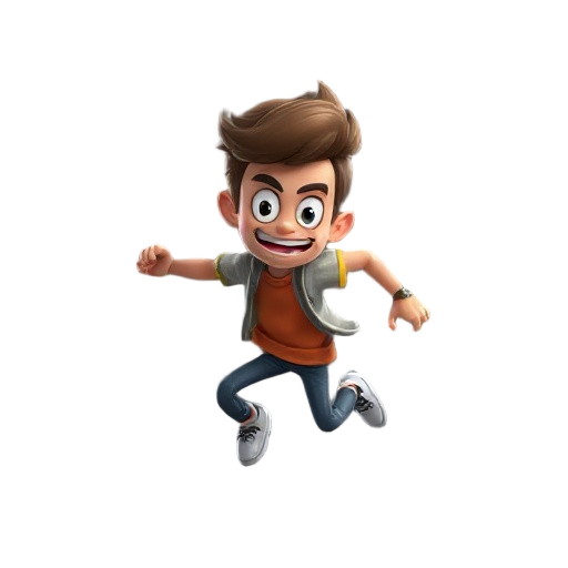 crie esse personagem com animação de frame correndo pulando atirando e parado