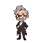ff6 chibi style professor from "la belle époque" with haut de forme