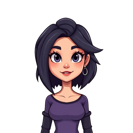 mujer de pelo morado