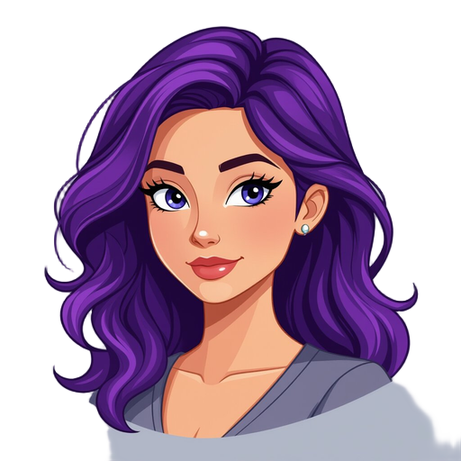 mujer de pelo morado