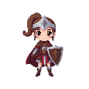 game character, fantasy, the middle ages, dot style, knight, girl, kind of cute