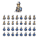white pawn hero, young male. rounded pawn crown helmet with blue plume. chess shield. white/gold plate armor. iron sword with pawn pommel. blue chess cape. idle+walk. 8 directions. sprite sheet. transparent.