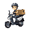 motoboy drive a moto with a delivery bag