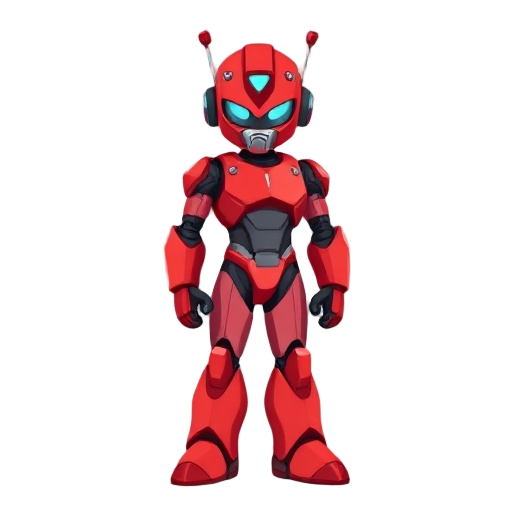 red color human android like the megaman