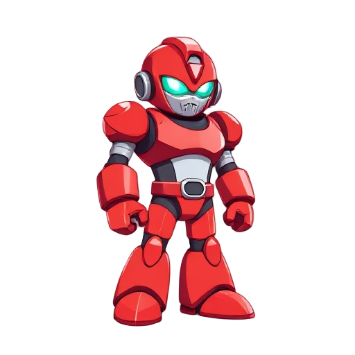 red color human android like the megaman