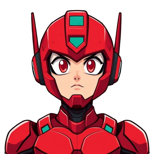 red color human android like the megaman