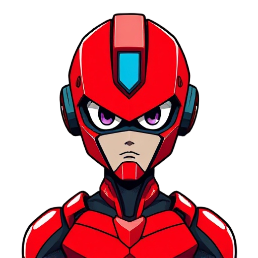 red color human android like the megaman